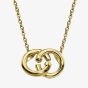 Unique Gold Plated Linked Circle Necklace MK-953GO