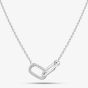 Sterling Silver Cubic Zirconia Linked Oval Pendant MK-1080