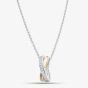 Two-Tone Cubic Zirconia Cross Over Pendant MK1069GO