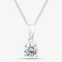 Silver 5mm Round Cut Cubic Zirconia Pendant PRD5 N2326 (BK)