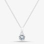 Silver 6mm Round Cut Cubic Zirconia Pendant PRD6 N2326 (BK)