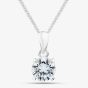 Silver 6mm Round Cut Cubic Zirconia Pendant PRD6 N2326 (BK)