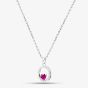 Sterling Silver Heart Shaped Pink Cubic Zirconia Oval Pendant AP16600Z-RSY/R