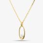 Yellow Gold Tone Plated Sterling Silver Freshwater Pearl Oval Pendant AP14295WFM/G