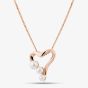 Rose Gold Tone Plated Sterling Silver Freshwater Pearl Heart Pendant 05S2AZP634607