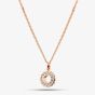 Rose Gold Tone Plated Sterling Silver Cubic Zirconia Open Flower Pendant 05S2AZP649307