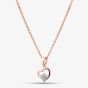 Rose Gold Tone Plated Sterling Silver Open Heart & Cubic Zirconia Flower Pendant 05S2AZP607908