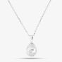 Silver Cubic Zirconia Pear Open Swirl Pendant P610833