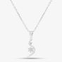 Silver Cubic Zirconia Swirl Flower Pendant P613937