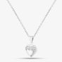 Silver Pave Cut-Out Heart Necklace E612067-P