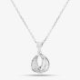 Silver Pave Twisted Teardrop Necklace P610497