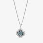 Silver Blue Cubic Zirconia Flower Pendant SS50-P