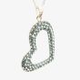 T H Baker Silver Pavé Cubic Zirconia Blue Heart Pendant P-1577-N-BLU