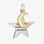 Sterling Silver Engraved Moon and Star Pendant 8.68.4209