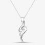 Silver Cubic Zirconia Large Swirl Necklace CP8741