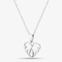 Silver Openwork Heart Shape Wings Pendant Necklace SP04242A