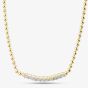 Gold Tone Plated Cubic Zirconia Bar Pendant MK-1070GO