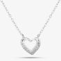 Silver Cubic Zirconia Heart Necklace 18739