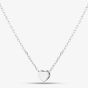 Silver Plain Engravable Heart Necklace 18179