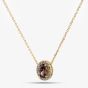 Yellow Gold Tone Plated Sterling Silver Purple Cubic Zirconia Halo Pendant 016-35004/GP