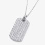 Sterling Silver Cubic Zirconia Dog Tag Pendant S7122