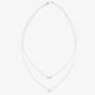 Sterling Silver Bezel Set Cubic Zirconia Double Layer Necklace N4780C
