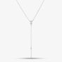 Sterling Silver Cubic Zirconia Triangle Lariat Necklace N611054