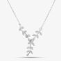 Sterling Silver Cubic Zirconia Leaf Necklace N611061