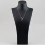 Sterling Silver Cubic Zirconia Leaf Necklace N611061