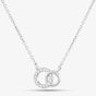 Sterling Silver Cubic Zirconia Linked Circles Necklace N611072
