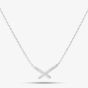 Sterling Silver Cubic Zirconia Cross Necklace N611076