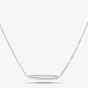 Silver & Cubic Zirconia Open Oval Necklace 2THB020704