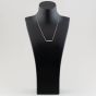 Silver & Cubic Zirconia Open Oval Necklace 2THB020704