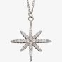 Sterling Silver Cubic Zirconia Pave Starburst Necklace N4421C