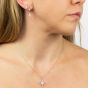 Sterling Silver Cubic Zirconia Pave Starburst Necklace N4421C