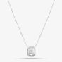 Sterling Silver Asscher-Cut Clear Crystal Necklace N4476C