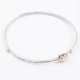 Silver Oval Sliding Love Is All Around Heart Bangle NH270