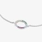 Sterling Silver Multi Coloured Cubic Zirconia Circle Bracelet AB1085ENN-AQZ-YEZ-PSY-PZ/R