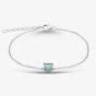 Sterling Silver Square Cut Teal Cubic Zirconia Bracelet AB4253TMNN-A75/R