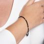 Sterling Silver Black Spinel Beaded Bracelet B5668B