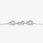 Silver 6.5-8.5 Inch Pavé Open Heart Bracelet B613594