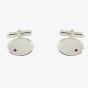 Sterling Silver Oval Edged Ruby Toggle Cufflinks LH45 T/R