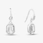 Sterling Silver Asscher-Cut Clear Crystal Drop Earrings E6083C