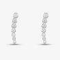 Silver Cubic Zirconia Curved Dropper Earrings SE02489D