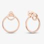 Rose Gold Plated Double Circle Dropper Stud Earrings ME0408D ROSE