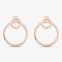 Rose Gold Plated Double Circle Dropper Stud Earrings ME0408D ROSE