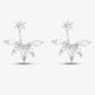 Silver Cubic Zirconia Five Pear Fancy Dropper Stud Earrings SE02132A
