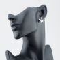 Silver Cubic Zirconia Five Pear Fancy Dropper Stud Earrings SE02132A