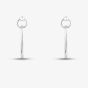 Silver Large Double Circle Stud Hoop Earrings SEC0120C
