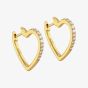 LUXE Silver Gold Plated 19.5mm Cubic Zirconia Heart Hoop Earrings 8.51.3133